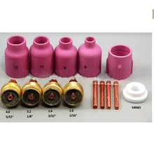 GSG большого диаметра глинозема газовое сопло объектив цанговые органы Fit wig-сварочная горелка Пта db SR WP 17 18 26 серии, 14PK