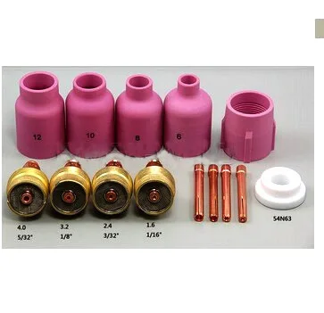 Baratos Envío libre gsg Gran Diámetro Alumina Gas Lente Collet Cuerpos Fit Tig Antorcha PTA DB SR WP 17 18 26 serie, 14PK