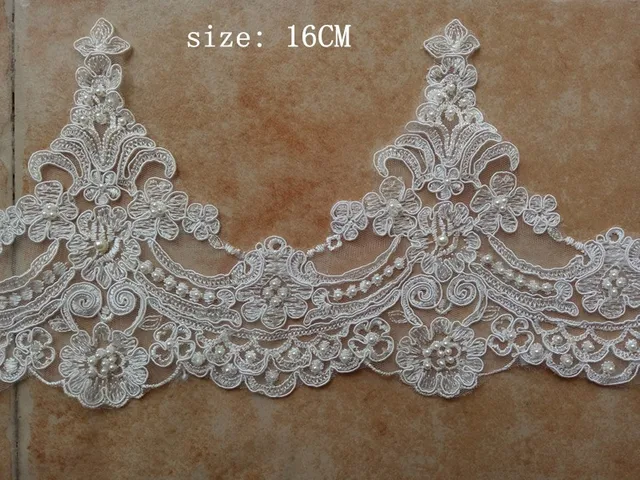 free shipping 2018 new fashion handwork ivory beading pearl lace
