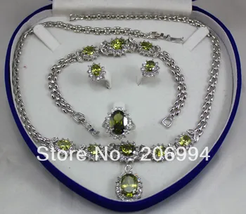 

Popular zircon diamante Necklace pendant bracelet ring fashion jewelry set #38
