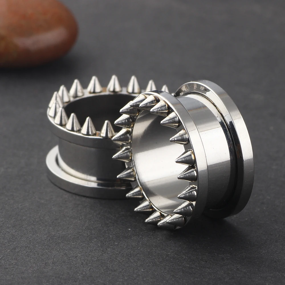 JUNLOWPY Stainless Steel Ear Plugs and Tunnel Flesh Tunnels Earring Gauges Hollow Piercings Expanders Stretchers Body Jewelry