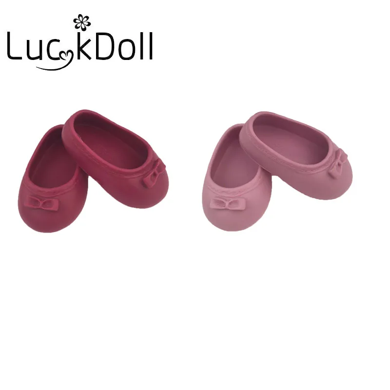 Luckdoll с круглым концом обувь с бантом для 18-дюймовые американские куклы для детей лучшие подарки на Рождество