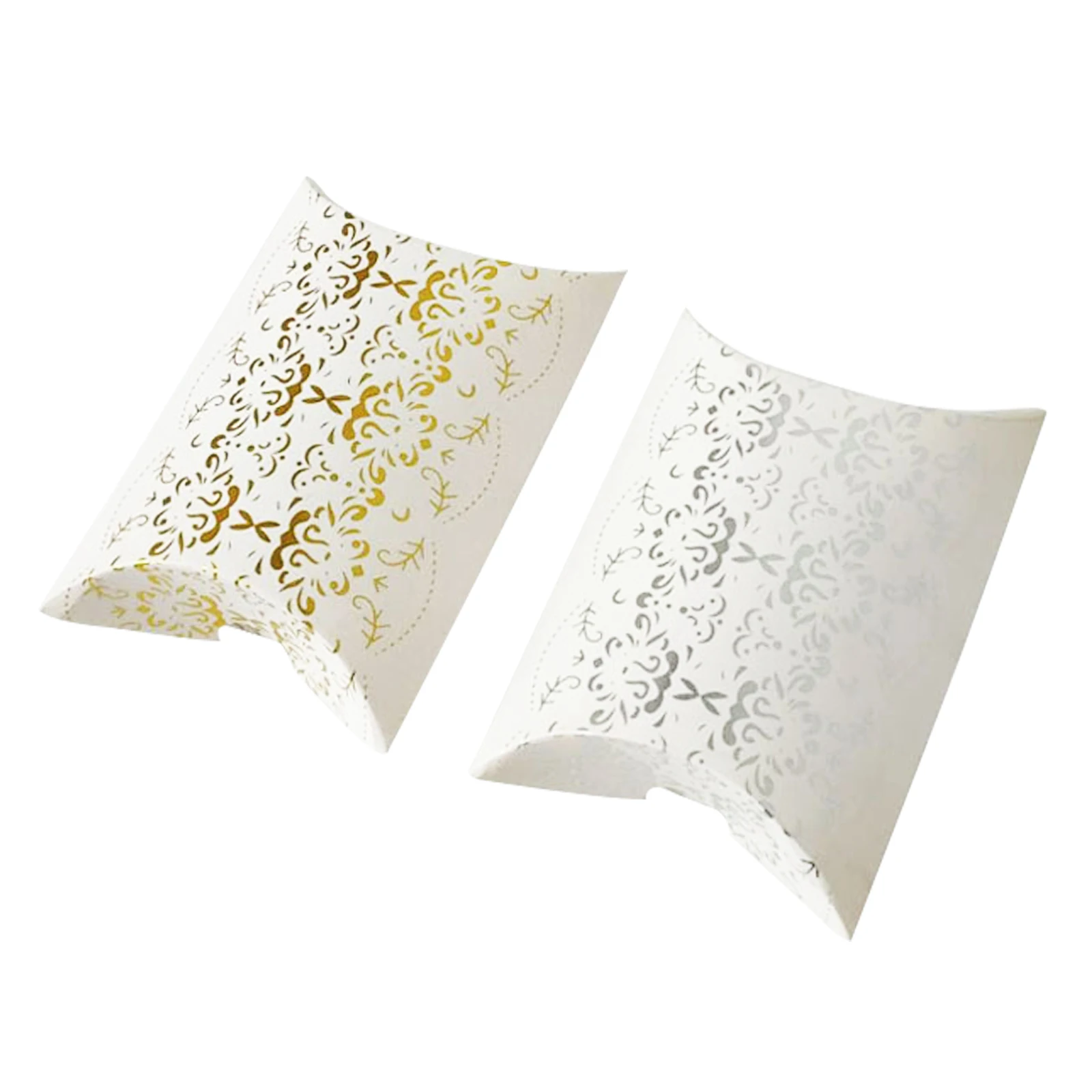 

10pcs European Style Pillow Package Candy Box Bronzing Candy Box Wedding Favors Party Gift Box Event & Party Supply 9x6.5x2.5cm