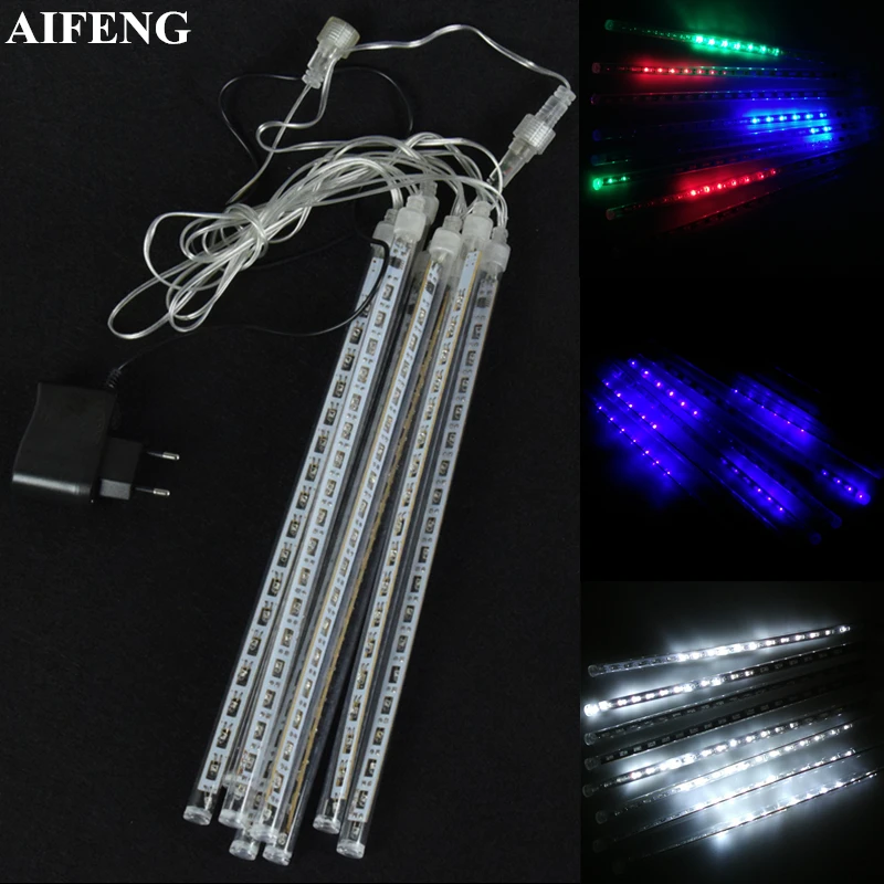 

AIFENG Waterproof Light String Christmas Lights 30cm 8 Tubes Meteor Shower Falling Star Rain Drop Icicle Snow Fall Light Strings