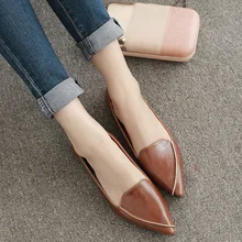 Новинка; Женская Повседневная модная обувь на плоской подошве; обувь с острым носком в винтажном стиле; сезон весна-осень; однотонная Офисная Женская Брендовая обувь