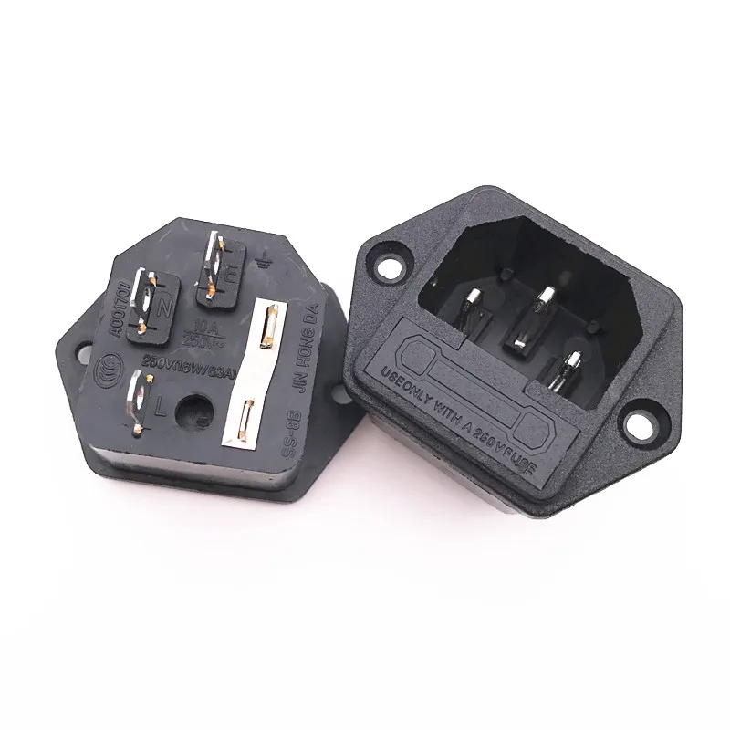 10Pcs AC Socket Adapter 10A/250V SP 862 3 PIN AC Power Socket Connector