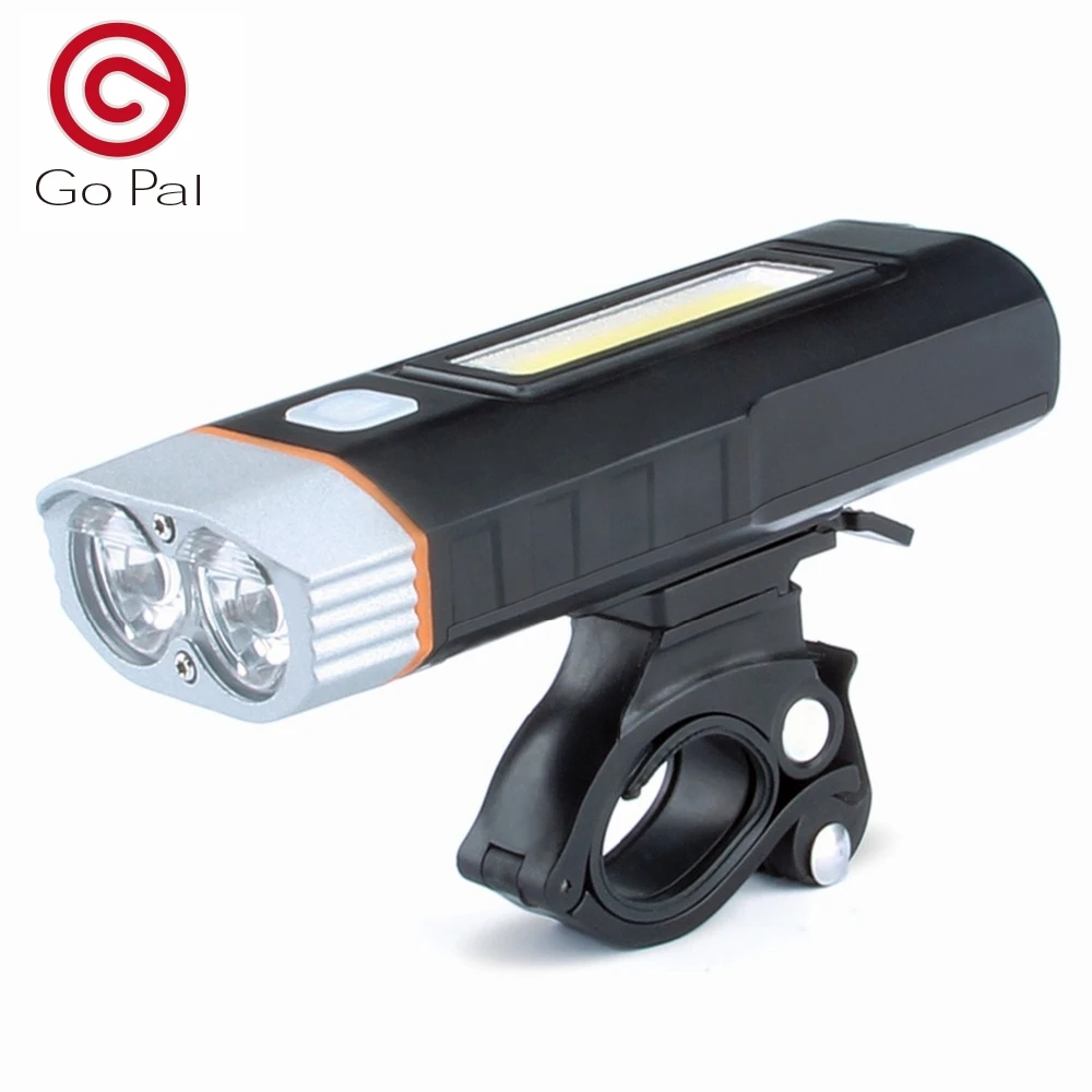 

Go Pal USB Rechargeable Bicycle Light Include Lithium Battery Bike Front Light LED HeadLight Waterproof flashlight camping