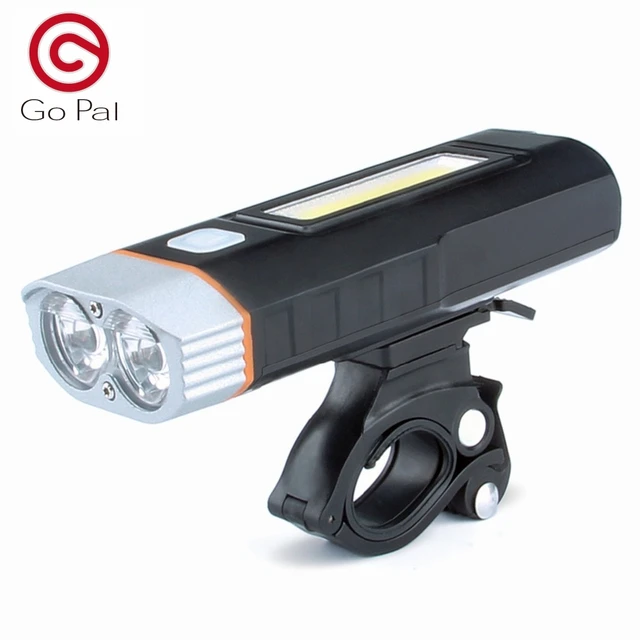 Cheap Go Pal USB Rechargeable Bicycle Light Include Lithium Battery Bike Front Light LED HeadLight Waterproof flashlight camping