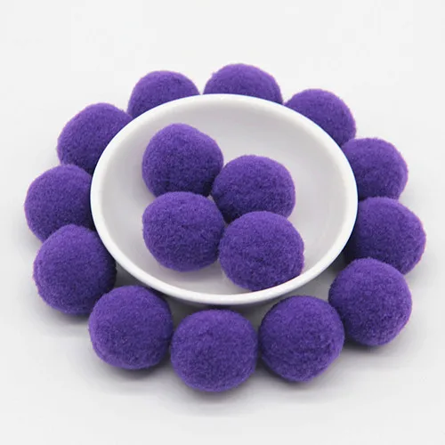 Помпон 25 мм разноцветный плюшевый шар мягкие помпоны для рукоделия свадебное украшение дома Одежда для шитья на ткани аксессуары 30 г - Цвет: 32 purple