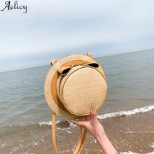 Aelicy женская летняя шляпа плетеная сумка-мессенджер с бантом Соломенная Сумка для боулинга модная дизайнерская Пляжная Сумка Через Плечо Лидер продаж