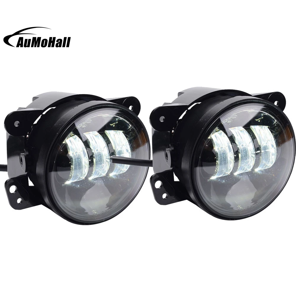 

1 Pair 4" Black 30W Front Bumper Led Fog Light LED Fog Driving Lights for 2007-2016 JK CJ TJ White Lamp