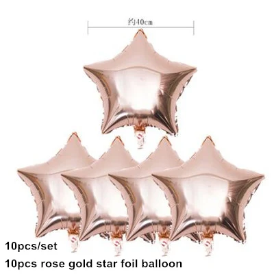 Розовое золото конфетти латексные шары сердце шар фольга шампанское Звезда Воздушные шары для свадьбы вечеринки декор День Рождения украшения для детей - Цвет: 10 star
