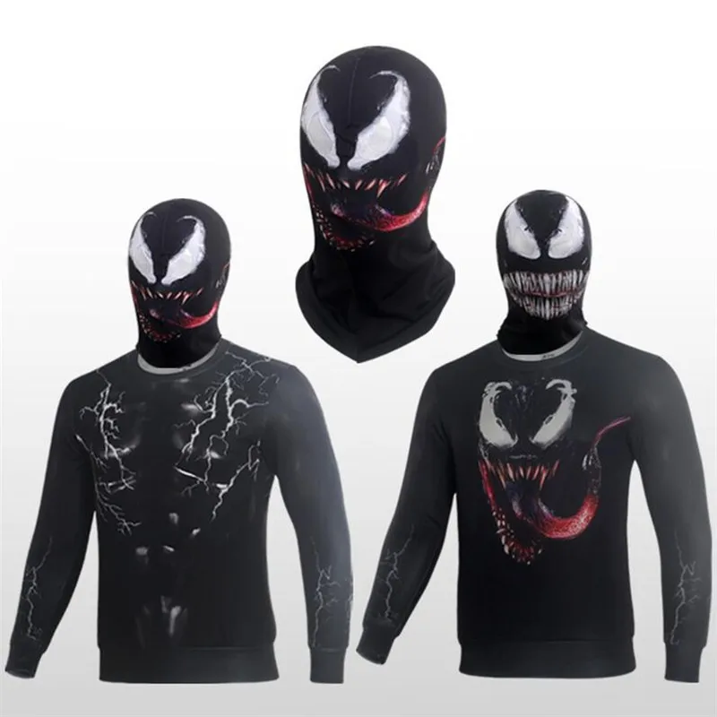 Venom с изображением Человека паука маска 3D глаза Косплэй Черный Человек паук