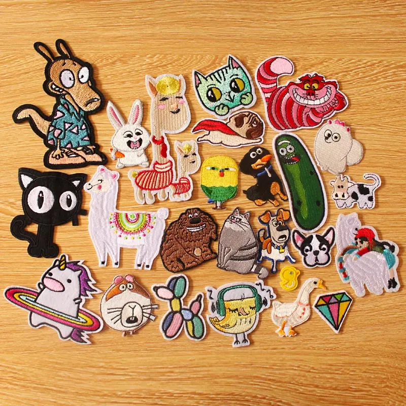 

The Secret Life of Pets DIY Anime Patch Iron on Patches For Clothing DIY Embroidered Patches Applique For Clothes Cute Patch F