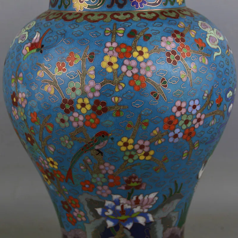 Qing Dynasty Qian длинная эмалированная филигрань ручной работы цветы для птиц Античная