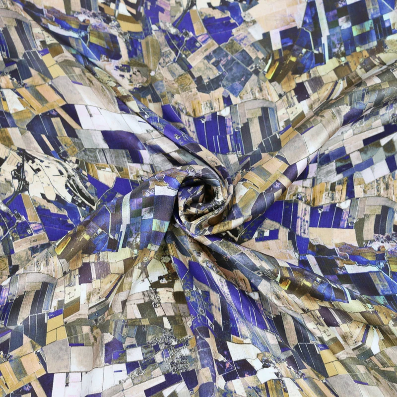 Геометрический шелковый атлас Ткань Текстиль для платья платье чистый шелк Шармез 100 см* 114 см