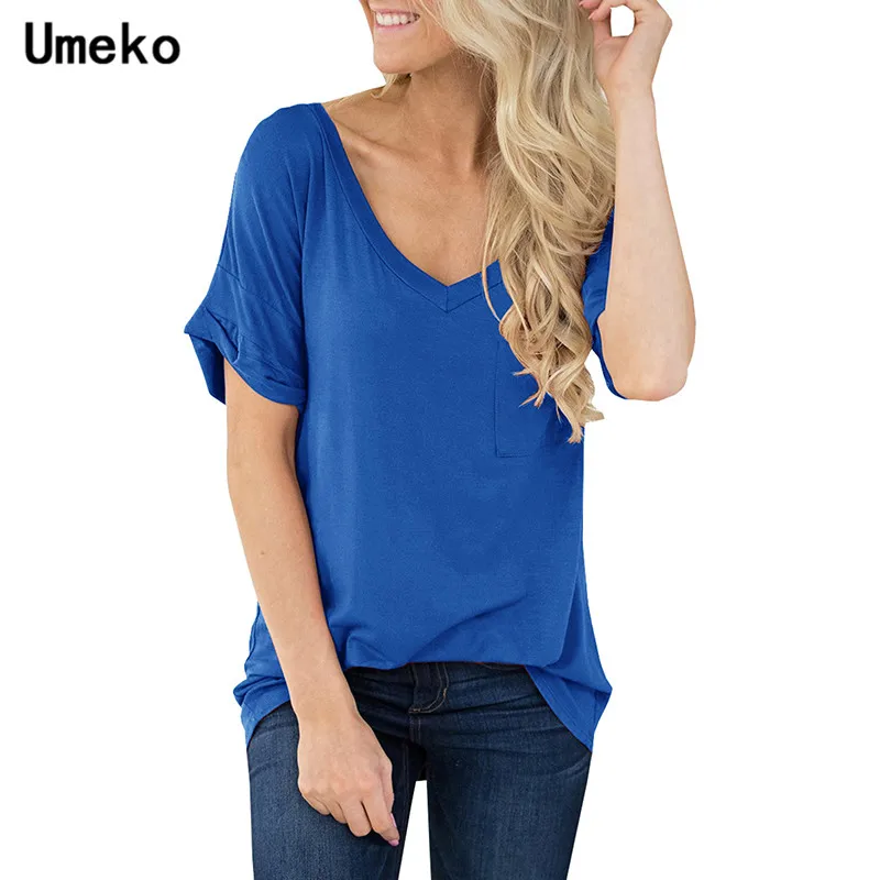 

Umeko Office Lady Purple T Shirt Women Short Sleeve V Neck Solid Color Casual Tops Simple Loose Summer Tee Shirt Femme