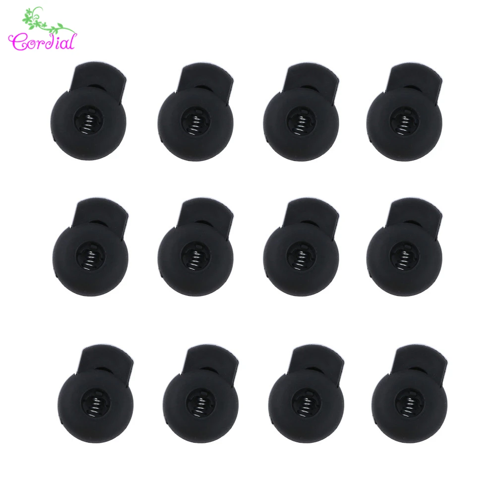 Fashion Plastic Clasps Accessories 100pcs 20*15mm Wholesale Black Round