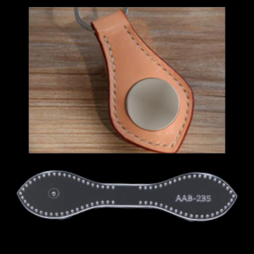 Clear DIY Leather Craft Acrylic Coin Purse Keychain Pattern Stencil Template Tool