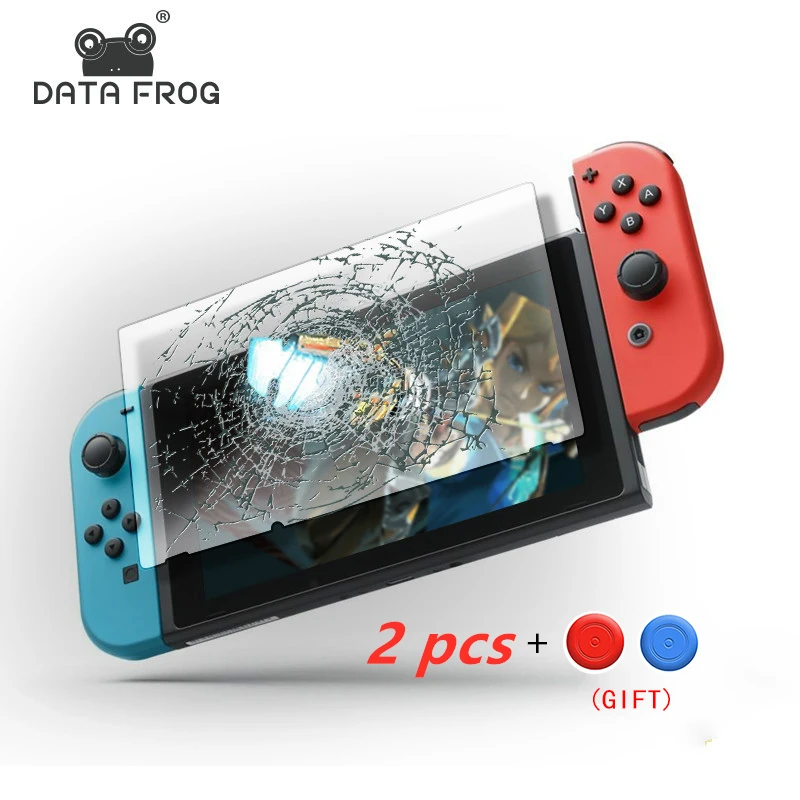 

Data Frog 2Pcs Premium Tempered Full 9H Ultra Glass Screen Protector For Nintend Switch Anti-scratch For NS Console Accessories