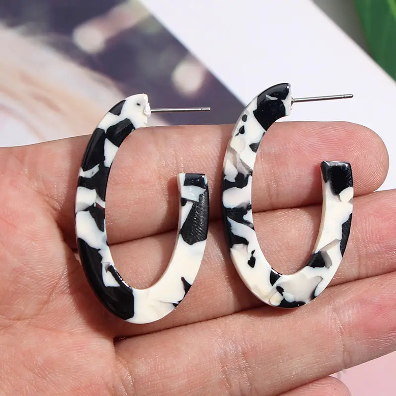 

Flatfoosie ZA 2019 Acrylic Resin Leopard Drop Dangle Earrings For Women Fashion Acetate Circle Earrings Party Jewelry Brincos