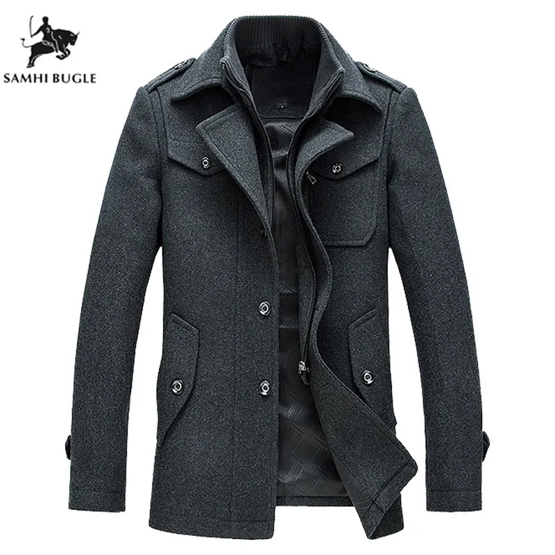 Man Coats Winter Thick Woolen Mens Trench Coat Jacket Hombre Male Fashion Slim Fit Zipper Keep Warm Wool Coat Men Man Coats Winter Thick Woolen Mens Trench Coat Jacket Hombre Male Fashion Slim Fit Zipper Keep Warm Wool Coat Men