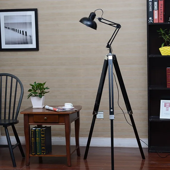 American-personality-vintage-wooden-floor-lamp-lift-rocker-arm-lamp-bedroom-lamps