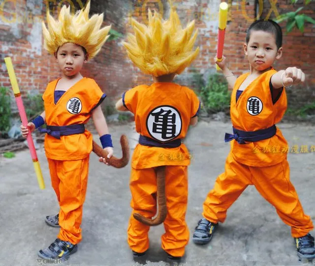 dragon ball full set suit for children kids goku halloween cosplay costume without wigs
