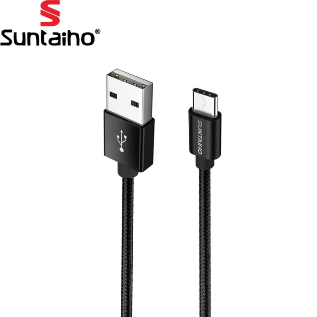 5 шт. в упаковке Suntaiho usb type-C кабель для samsung S9 S8 Plus Note 8 9 1 m/2 m USB C кабель 3,1 освещение для Xiaomi mi9 huawei P20 - Цвет: Black