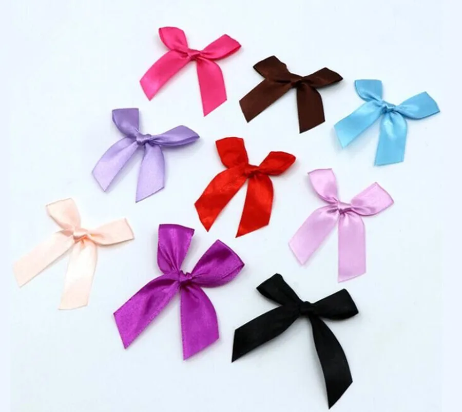 

50pcs 12 Colors 15mm Plain Satin Ribbon Tails Bows Wedding Invites Decorations Embellishments Crafts For Cardmaking Hair Bow