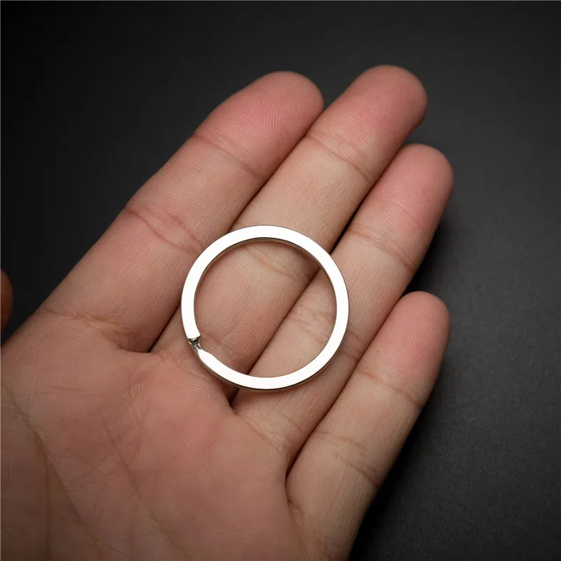 10 pcs 32mm المفاتيح الفولاذ المقاوم للصدأ معدن الفضة اللون سبليت خواتم مع النيكل البوصلة كيرينغ مفتاح فوب DIY اكسسوارات p003