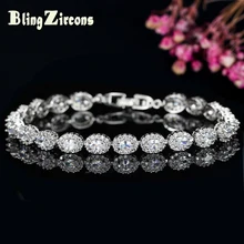 BeaQueen Брендовые женские серебряные ювелирные изделия идеальные овальные огранки кубического циркония камень очаровательные теннисные браслеты B044