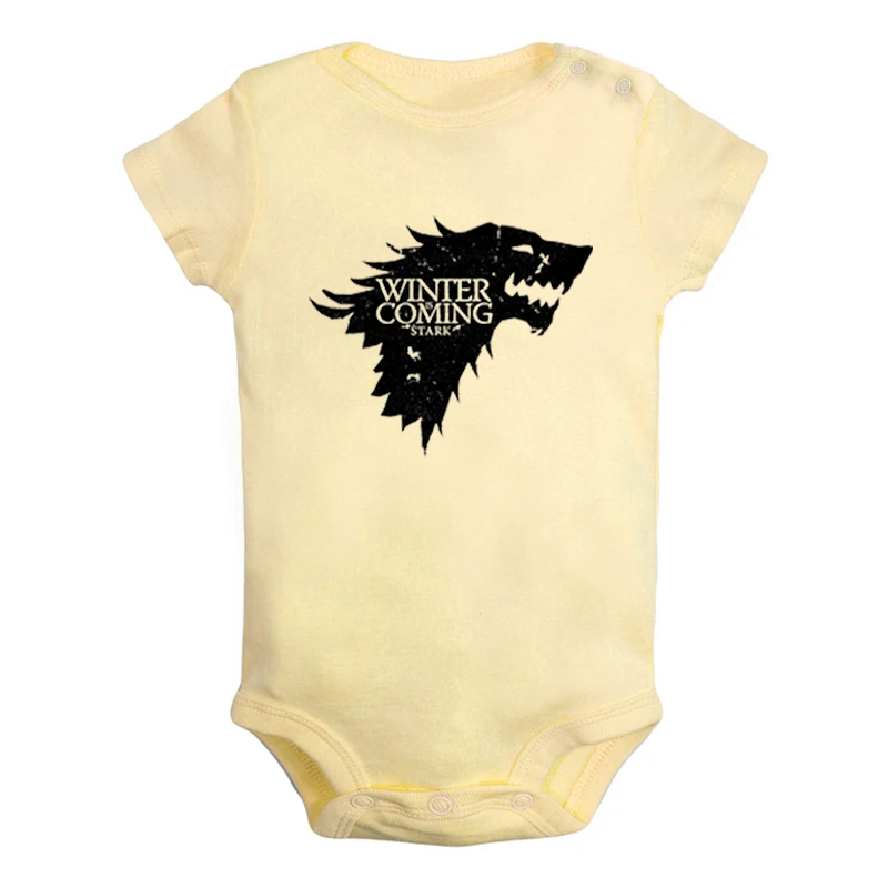 Game of Thrones House Stark Direwolf Winter Is Coming Design Newborn Girls Outfits Jumpsuit Print Infant Bodysuit Clothes - Цвет: JaBaby912YD