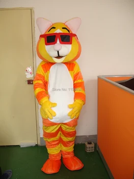 

hot sale glasses king cute Tiger mascot costume carnival fancy dress animal catoon free shipping
