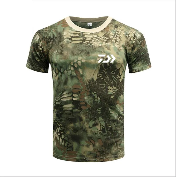 Мужская футболка DAIWA для рыбалки, летняя мужская камуфляжная одежда с коротким рукавом для рыбалки, Спортивная дышащая быстросохнущая одежда для рыбалки