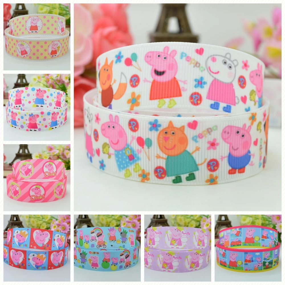

DUWES 7/8" 22mm 2 5 10 50 Yards Cartoon Printed grosgrain ribbon hair bow DIY handmade Retail