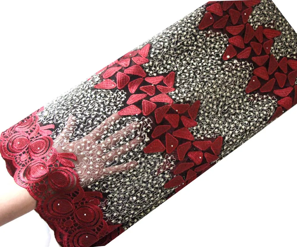 wine african lace fabric