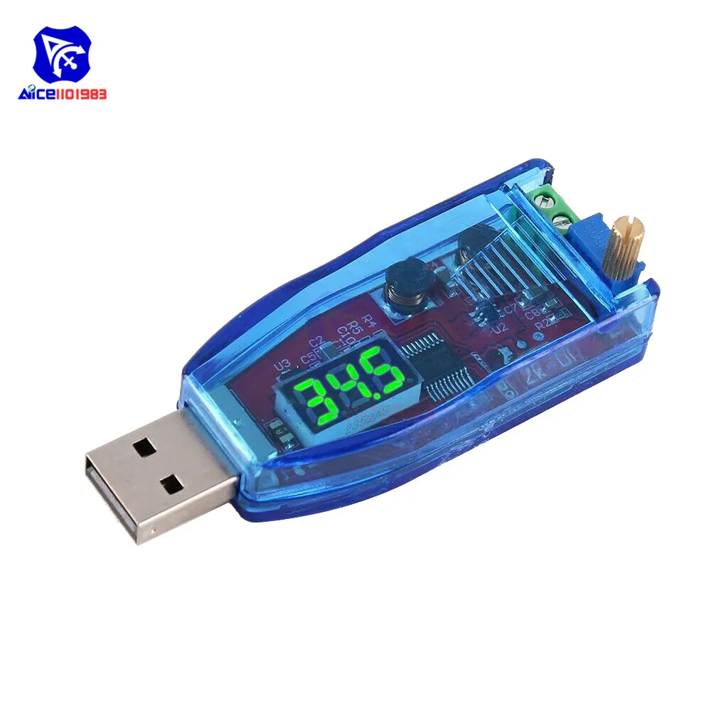 Светодиодный DC-DC 5 В к DC 1-24 В регулируемый потенциометр USB Шаг вверх/вниз понижающий повышающий преобразователь питание регулятор напряжения Модуль - Цвет: Зеленый