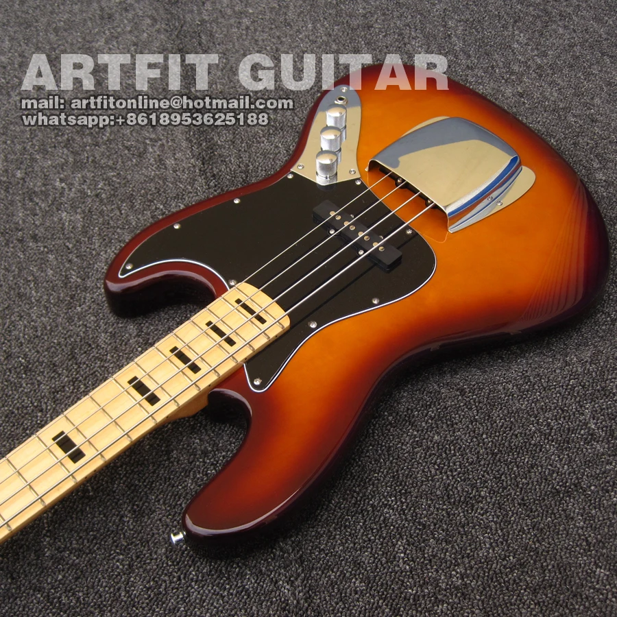 Giggle 4 Строка Sunburst 1969 Jazz Bass 3 тон клен гриф Китай электрический бас Guitarras Бесплатная