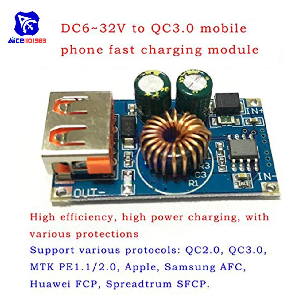 Мобильный телефон USB DC понижающий модуль 12 В 24 В к QC2.0 QC3.0 Быстрая зарядка плата для Apple huawei FCP samsung AFC быстрое зарядное устройство