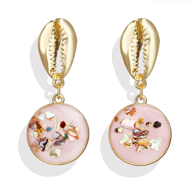 Vintage Earrings 2019 Geometric Shell Earrings For Women Girls BOHO Resin Drop Earrings Brincos Fashion Tortoise Jewelry 19