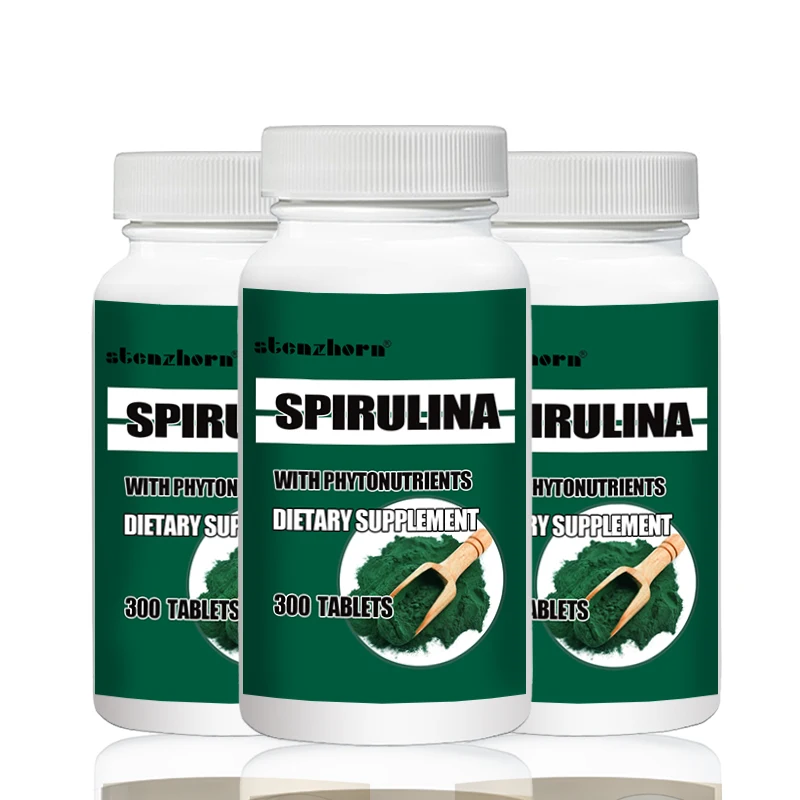 

big deal Free shipping 3 Bottles Natural Pollution Organic Spirulina 250mg Total 900PCS