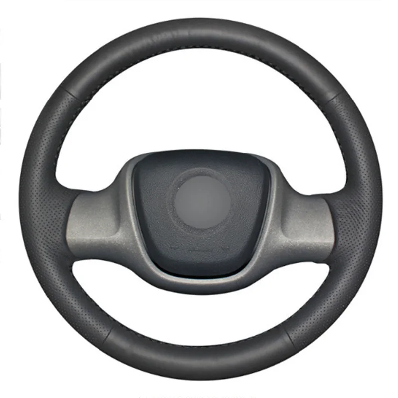 

DIY Sewing-on PU Leather Steering Wheel Cover Exact Fit For Smart Fortwo