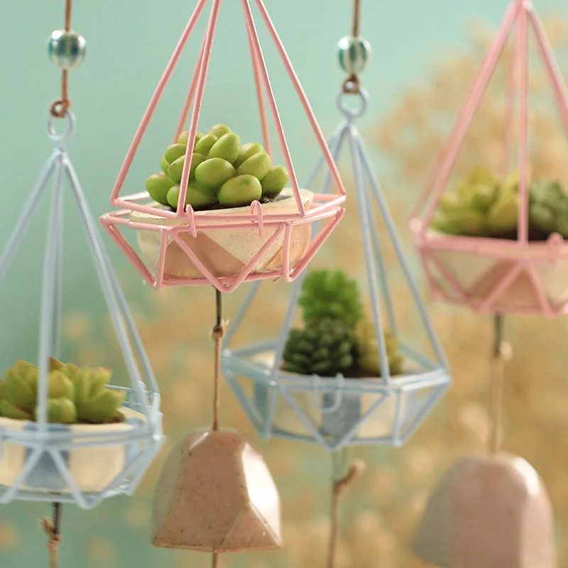 

Qianyun Japan Style Iron Art Resin Ceramics Windbell With Small Cage Plants Wind Chime Home Car Hanging Decor Gift Crafts