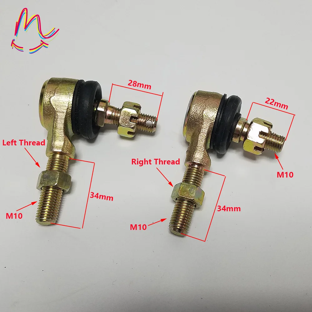 Новинка 10 мм M10 x 1,25 шарнирная шаровая Головка u-шарнирная рулевая тяга конец против часовой стрелки резьба для 50cc-110cc ATV Quad UTV аксессуары Запчасти