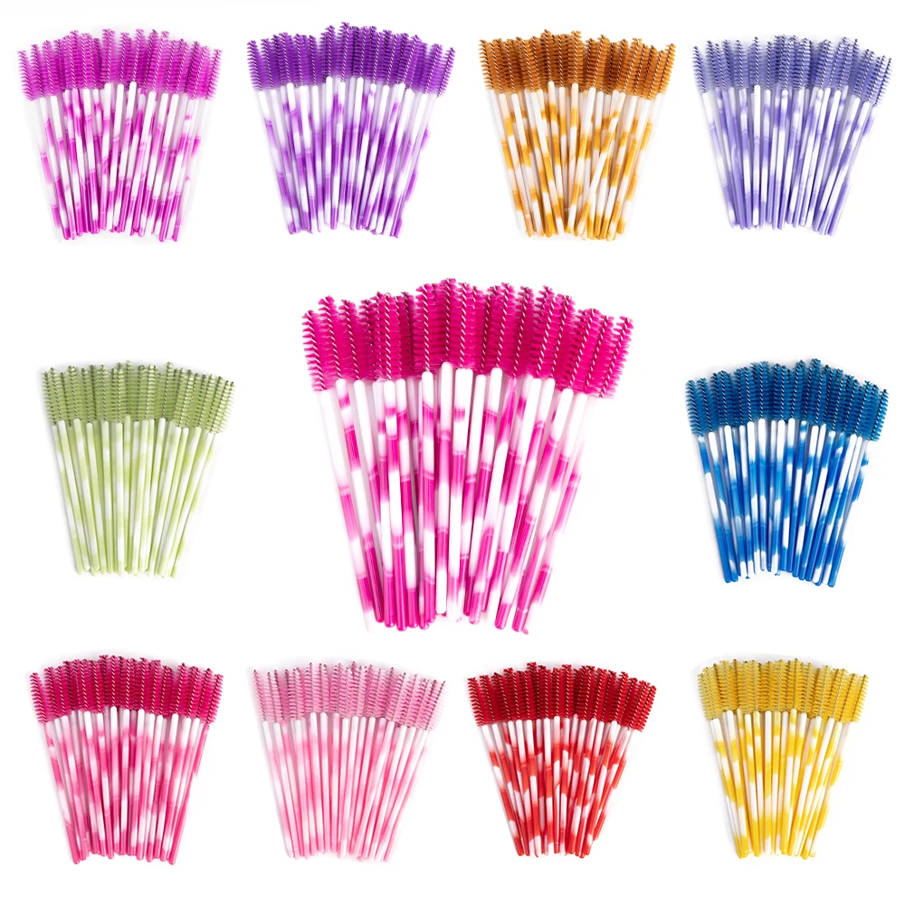 

zwellbe 50Pcs Eyelash Makeup Brushes Disposable Mascara Wands Eyebrow Applicator Eye Lashes Extension Cosmetic Makeup Tool Kits