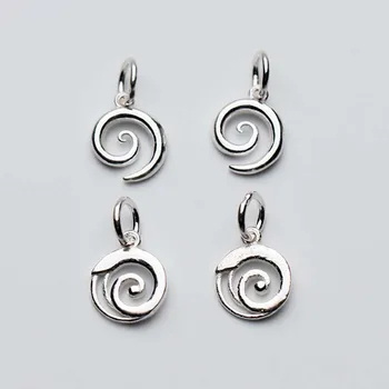 

Cute Spiral Silver Charms Pendants Personality Dangle Earrings Findings 11x9mm 925 Sterling Silver Charm DIY Jewelry Making Gift