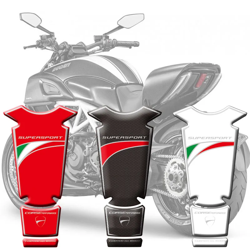

Motorcycle Tank Sticker Decals 3D Tank Pad Fish Bone Sticker Tank Pad Protection For Ducati Supersport 2016 - 2017 SS 2016 2017