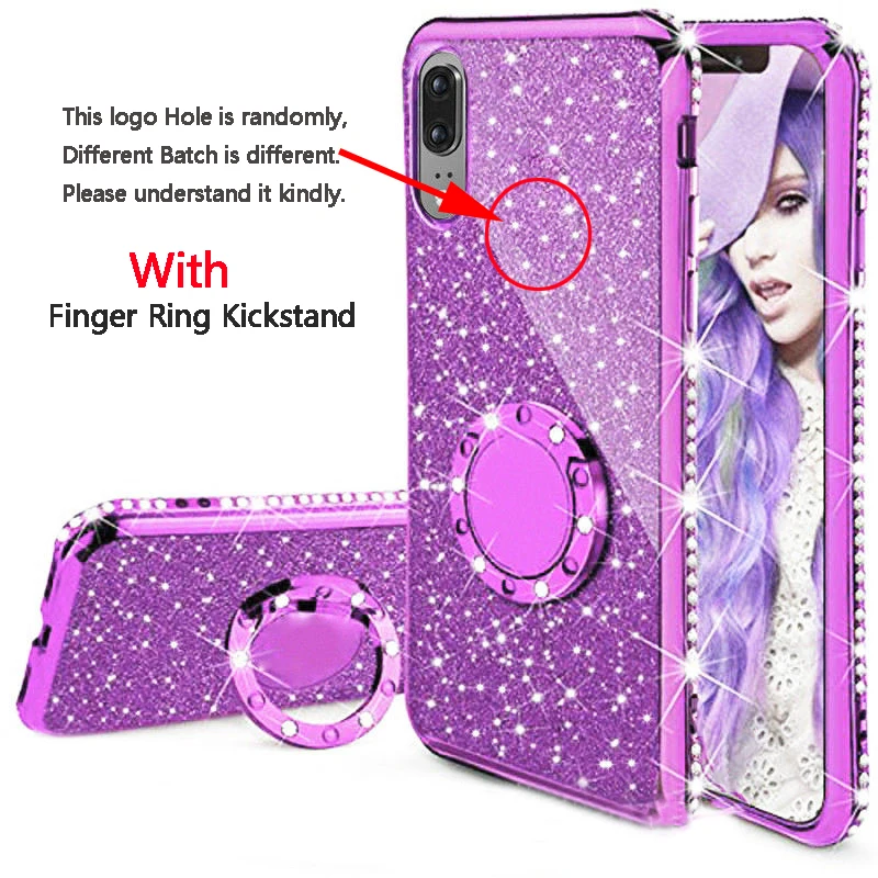 case for iphone 8 Glitter Bling Diamond Plating Soft TPU Cover For iPhone 11 12 XS Max XR X 6S 6 7 8 Plus 360 Rotating Finger Ring Kickstand Case case for iphone 7
