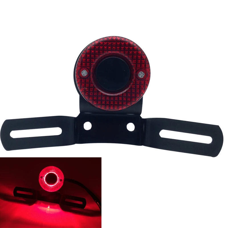 Motorcycle Assembly Round Tail Light For Harley Choppers Custom Bobber Cafe Racer Rear license